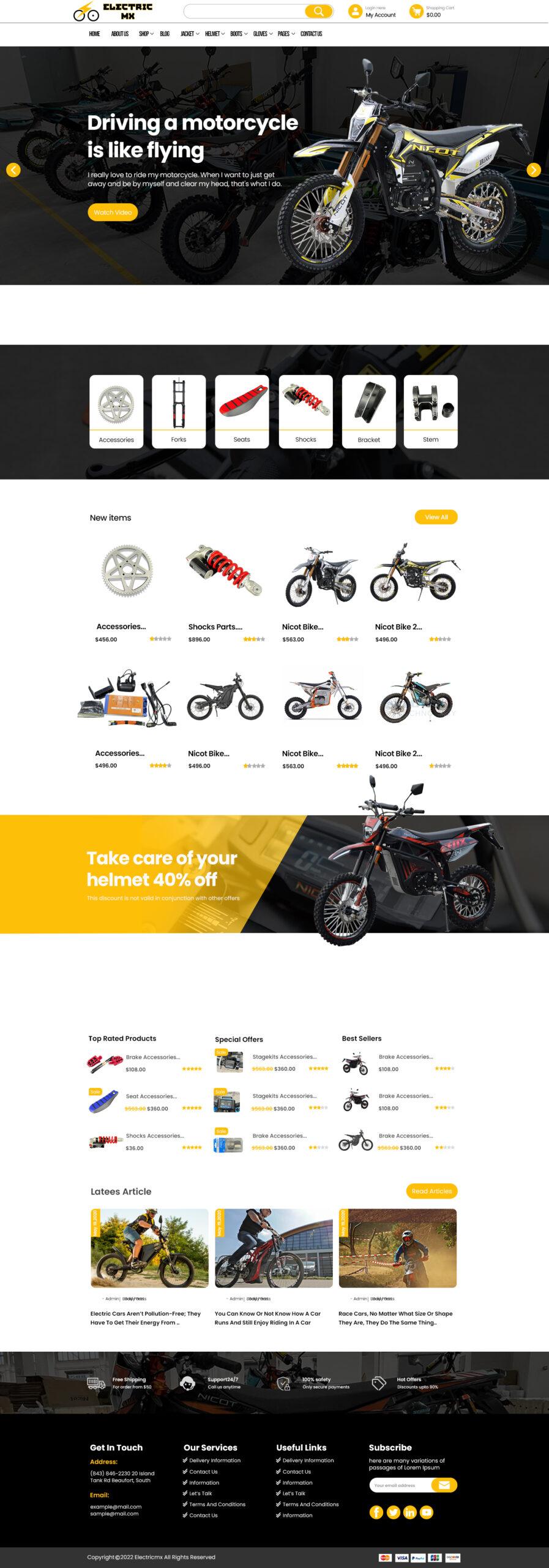Electric MX Homepage Mockup